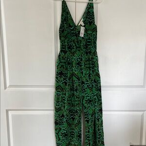 H&M Vibrant Green Patterned Jumpsuit